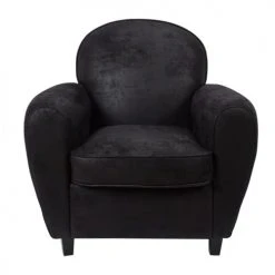 Toilinux Fauteuils Fauteuil Club Confortable De Couleur Noir -Chaise Soldes 2024 fauteuil club confortable de couleur noir 3