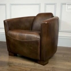 PIB Fauteuils Fauteuil Club En Cuir Marron -Chaise Soldes 2024 fauteuil club en cuir marron 1