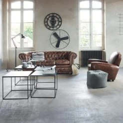 Maisons Du Monde Fauteuils Fauteuil Club En Cuir Marron -Chaise Soldes 2024 fauteuil club en cuir marron 1000 10 9 50140303 9