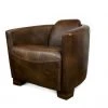 PIB Fauteuils Fauteuil Club En Cuir Marron