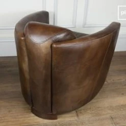 PIB Fauteuils Fauteuil Club En Cuir Marron -Chaise Soldes 2024 fauteuil club en cuir marron 5