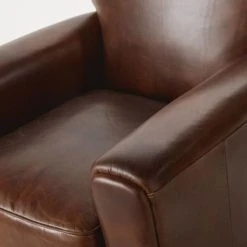 Maisons Du Monde Fauteuils Fauteuil Club En Cuir Marron Effet Vieilli -Chaise Soldes 2024 fauteuil club en cuir marron effet vieilli 1000 16 24 199120 4
