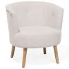 Beliani Fauteuils Fauteuil Club En Tissu Blanc Cassé
