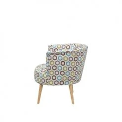 Beliani Fauteuils Fauteuil Club En Tissu Multicolore Motif Géométrique -Chaise Soldes 2024 fauteuil club en tissu multicolore motif geometrique 3