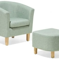 Beliani Fauteuils Fauteuil Club En Tissu Vert Clair