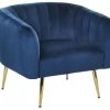 Beliani Fauteuils Fauteuil Club En Velours Bleu