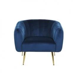 Beliani Fauteuils Fauteuil Club En Velours Bleu -Chaise Soldes 2024 fauteuil club en velours bleu 2
