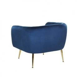 Beliani Fauteuils Fauteuil Club En Velours Bleu -Chaise Soldes 2024 fauteuil club en velours bleu 3