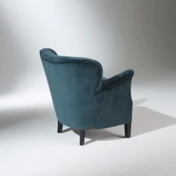 Robin Des Bois Fauteuils Fauteuil Club En Velours Clouté Bleu Paon -Chaise Soldes 2024 fauteuil club en velours cloute bleu paon 5