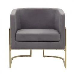 Beliani Fauteuils Fauteuil Club En Velours Gris -Chaise Soldes 2024 fauteuil club en velours gris 3