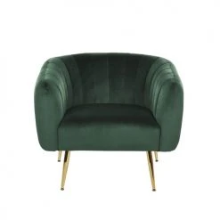 Beliani Fauteuils Fauteuil Club En Velours Vert -Chaise Soldes 2024 fauteuil club en velours vert 2