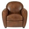 Grenier Alpin Fauteuils Fauteuil Club Vintage Microfibre Marron