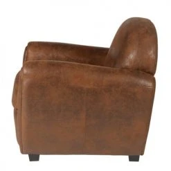 Grenier Alpin Fauteuils Fauteuil Club Vintage Microfibre Marron -Chaise Soldes 2024 fauteuil club vintage microfibre marron 2