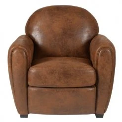 Grenier Alpin Fauteuils Fauteuil Club Vintage Microfibre Marron