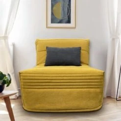 Gazebo Parts Direct Sales Store -Chaise Soldes 2024 fauteuil convertible 1 place en tissu jaune moutarde 1