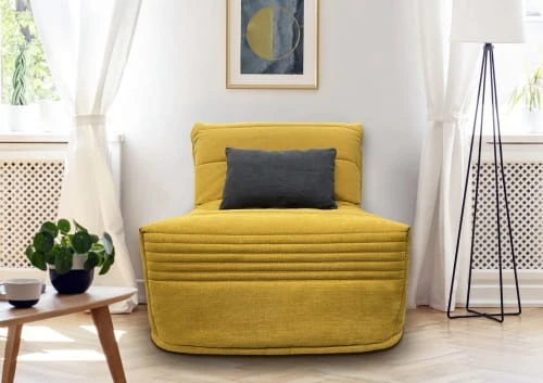 Fauteuil convertible 1 place en tissu jaune moutarde DIVA SALON Fauteuils Fauteuil Convertible 1 Place En Tissu Jaune Moutarde -Chaise Soldes 2024 fauteuil convertible 1 place en tissu jaune moutarde 1