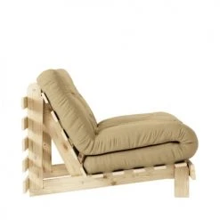 Karup Design Fauteuils Fauteuil Convertible 90x200cm En Bois Naturel Et Tissu Blé -Chaise Soldes 2024 fauteuil convertible 90x200cm en bois naturel et tissu ble 2