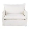 Maisons Du Monde Fauteuils Fauteuil Convertible En Lin Froissé Blanc