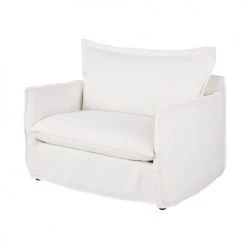 Maisons Du Monde Fauteuils Fauteuil Convertible En Lin Froissé Blanc -Chaise Soldes 2024 fauteuil convertible en lin froisse blanc 1000 10 3 201477 3