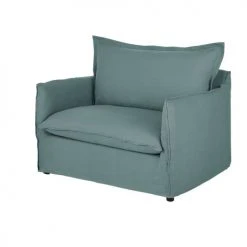 Maisons Du Monde Fauteuils Fauteuil Convertible En Lin Froissé Bleu Céladon -Chaise Soldes 2024 fauteuil convertible en lin froisse bleu celadon 1000 13 6 201480 3
