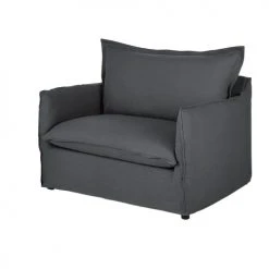 Maisons Du Monde Fauteuils Fauteuil Convertible En Lin Froissé Gris Anthracite -Chaise Soldes 2024 fauteuil convertible en lin froisse gris anthracite 1000 12 24 201088 3