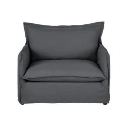 Maisons Du Monde Fauteuils Fauteuil Convertible En Lin Froissé Gris Anthracite -Chaise Soldes 2024 fauteuil convertible en lin froisse gris anthracite barcelone 1000 12 24 201088 1 3