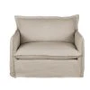 Maisons Du Monde Fauteuils Fauteuil Convertible En Lin Supérieur Beige