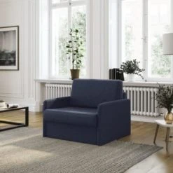 Usinestreet Fauteuils Fauteuil Convertible Express En Tissu Bleu Foncé - Couchage 70x190 -Chaise Soldes 2024 fauteuil convertible express en tissu bleu fonce couchage 70x190 3