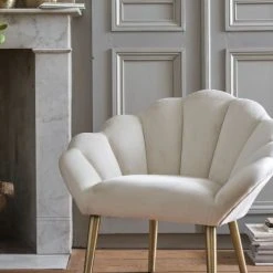 Maisons Du Monde Fauteuils Fauteuil Coquillage En Velours Beige -Chaise Soldes 2024 fauteuil coquillage en velours beige 1000 1 38 219675 5