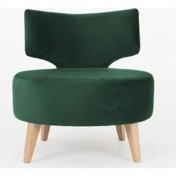 Custom Form Fauteuils Fauteuil Cosy Rembourré Tissu Couleur Vert Pieds Bois Clair -Chaise Soldes 2024 fauteuil cosy rembourre tissu couleur vert pieds bois clair 2