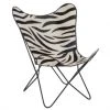 Meubles & Design Fauteuils Fauteuil Cuir Papillon Motifs Zébrés