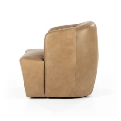 Meubles & Design Fauteuils Fauteuil Cuir Rond Design Beige -Chaise Soldes 2024 fauteuil cuir rond design beige 4