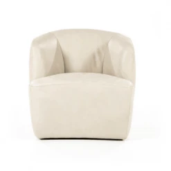 Meubles & Design Fauteuils Fauteuil Cuir Rond Design Blanc -Chaise Soldes 2024 fauteuil cuir rond design blanc 2