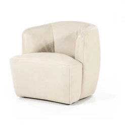 Meubles & Design Fauteuils Fauteuil Cuir Rond Design Blanc