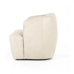 Meubles & Design Fauteuils Fauteuil Cuir Rond Design Blanc -Chaise Soldes 2024 fauteuil cuir rond design blanc 3