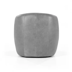 Meubles & Design Fauteuils Fauteuil Cuir Rond Design Gris -Chaise Soldes 2024 fauteuil cuir rond design gris 4