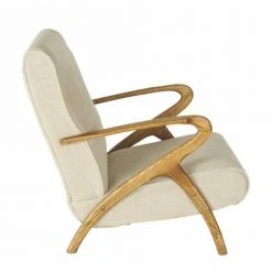 Signature Fauteuils Fauteuil De Salon En Chêne Et Assise En Lin Beige - L66 Cm -Chaise Soldes 2024 fauteuil de salon en chene et assise en lin beige l66 cm 3
