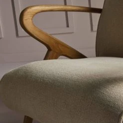 Signature Fauteuils Fauteuil De Salon En Chêne Et Assise En Lin Beige - L66 Cm -Chaise Soldes 2024 fauteuil de salon en chene et assise en lin beige l66 cm 4