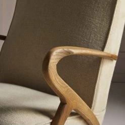 Signature Fauteuils Fauteuil De Salon En Chêne Et Assise En Lin Beige - L66 Cm -Chaise Soldes 2024 fauteuil de salon en chene et assise en lin beige l66 cm 5