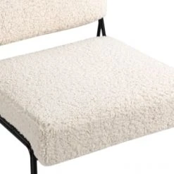 Nordlys Fauteuils Fauteuil De Salon En Métal Et Bouclettes Blanches -Chaise Soldes 2024 fauteuil de salon en metal et bouclettes blanches 10