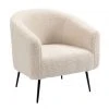Nordlys Fauteuils Fauteuil De Salon En Métal Et Bouclettes Blanches