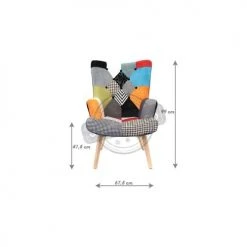 The Home Deco Factory Fauteuils Fauteuil Design Coloré Patchwork -Chaise Soldes 2024 fauteuil design colore patchwork 2