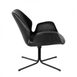 Zuiver Fauteuils Fauteuil Design En Simili Cuir Noir -Chaise Soldes 2024 fauteuil design en simili cuir noir 2