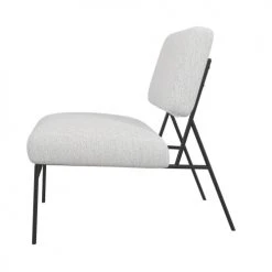 Drawer Fauteuils Fauteuil Design En Tissu Bouclette Et Métal Ecru -Chaise Soldes 2024 fauteuil design en tissu bouclette et metal ecru 3