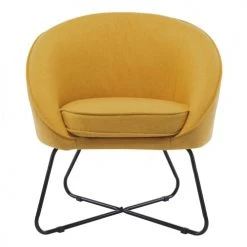 Moloo Fauteuils Fauteuil Design Tissu Curry Pieds Métal Noir -Chaise Soldes 2024 fauteuil design tissu curry pieds metal noir 4