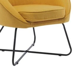 Moloo Fauteuils Fauteuil Design Tissu Curry Pieds Métal Noir -Chaise Soldes 2024 fauteuil design tissu curry pieds metal noir 5