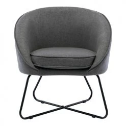 Moloo Fauteuils Fauteuil Design Tissu Gris Pieds Métal Noir -Chaise Soldes 2024 fauteuil design tissu gris pieds metal noir 4