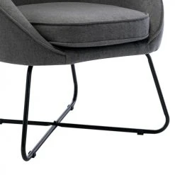 Moloo Fauteuils Fauteuil Design Tissu Gris Pieds Métal Noir -Chaise Soldes 2024 fauteuil design tissu gris pieds metal noir 5