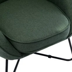 Moloo Fauteuils Fauteuil Design Tissu Vert Forêt Pieds Métal Noir -Chaise Soldes 2024 fauteuil design tissu vert foret pieds metal noir 3