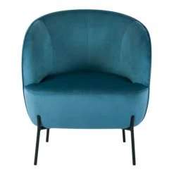 Moloo Fauteuils Fauteuil Design Velours Bleu Canard Pieds Métal Noir -Chaise Soldes 2024 fauteuil design velours bleu canard pieds metal noir 4